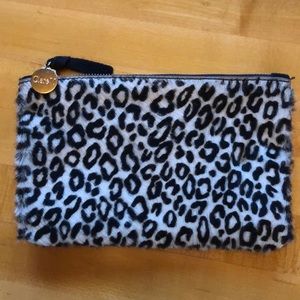 Clare V Small Leopard Print Calf Hair Clutch